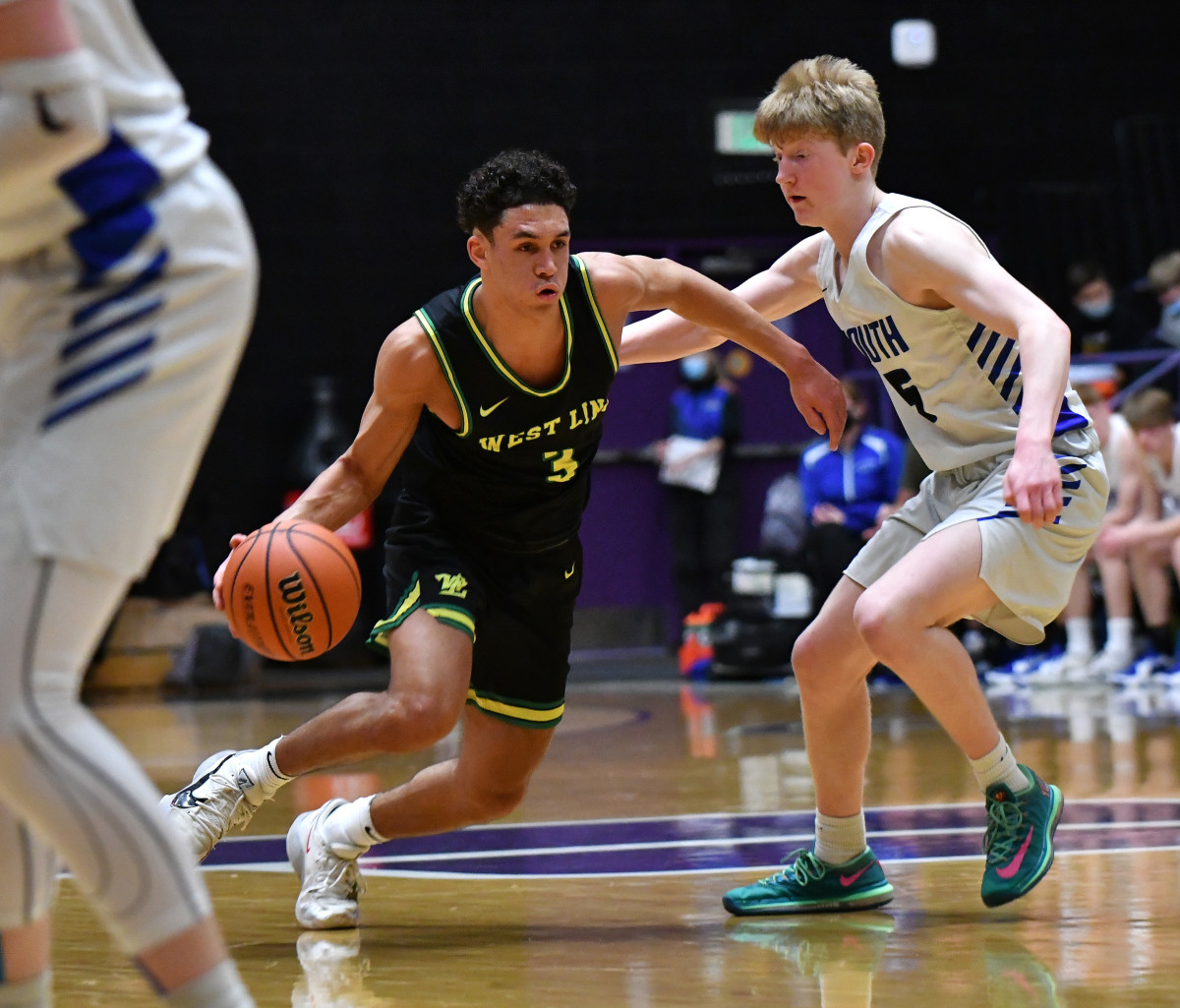 West Linn South Medford boys basketball Taylor Balkom 41